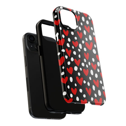 Doodle Hearts iPhone Case – Romantic and Playful Design - BOGO Cases