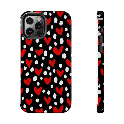 Doodle Hearts iPhone Case – Romantic and Playful Design - BOGO Cases