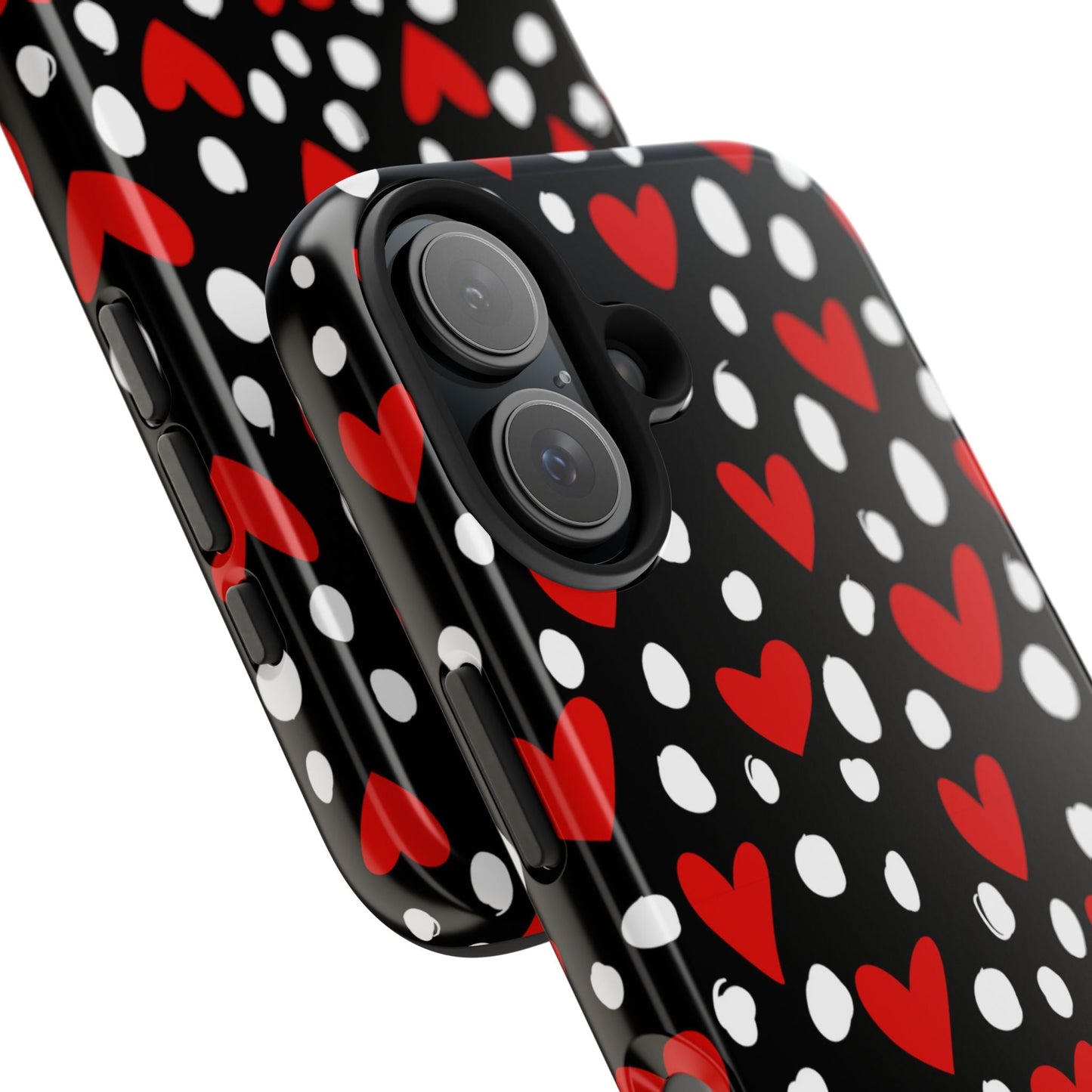 Doodle Hearts iPhone Case – Romantic and Playful Design - BOGO Cases