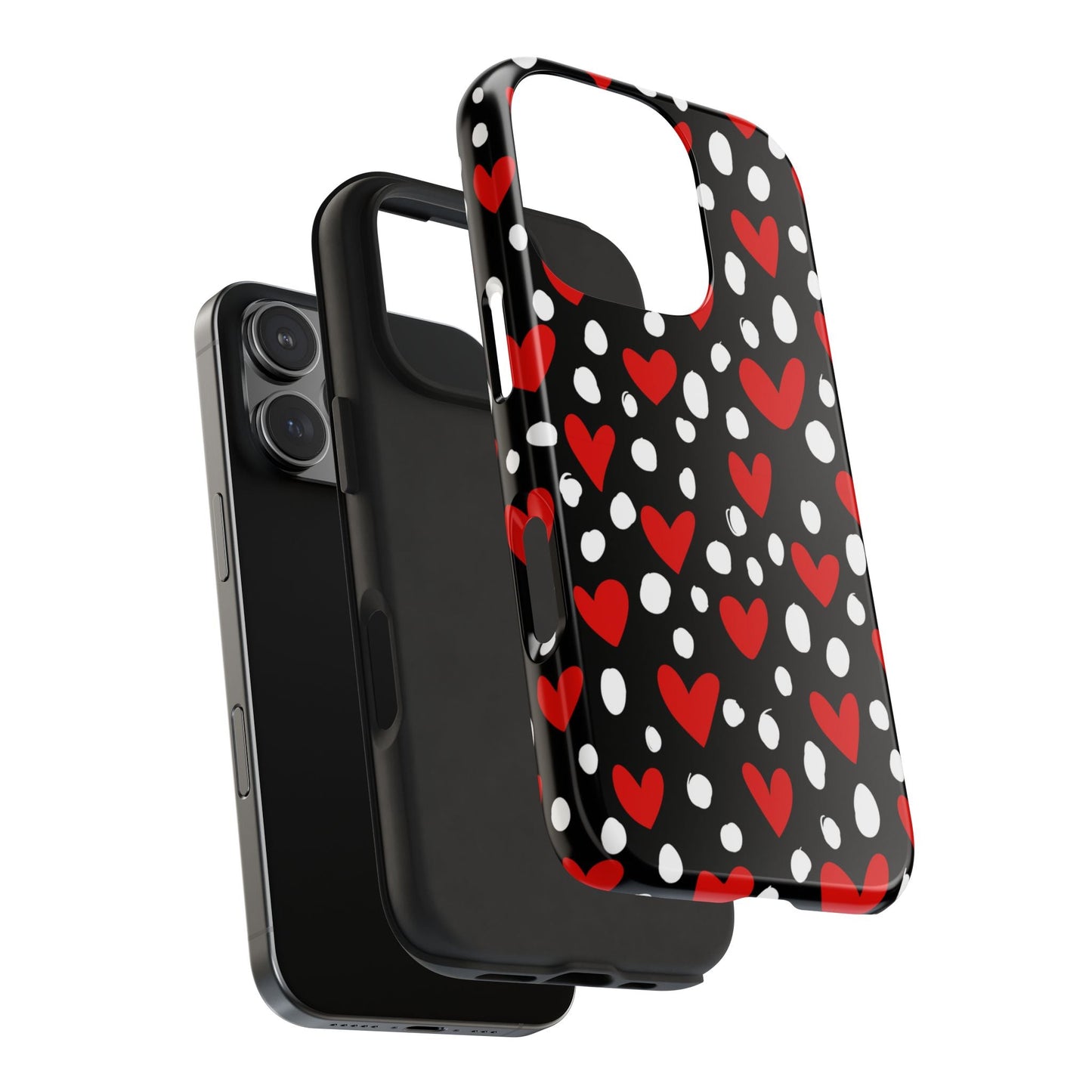 Doodle Hearts iPhone Case – Romantic and Playful Design - BOGO Cases