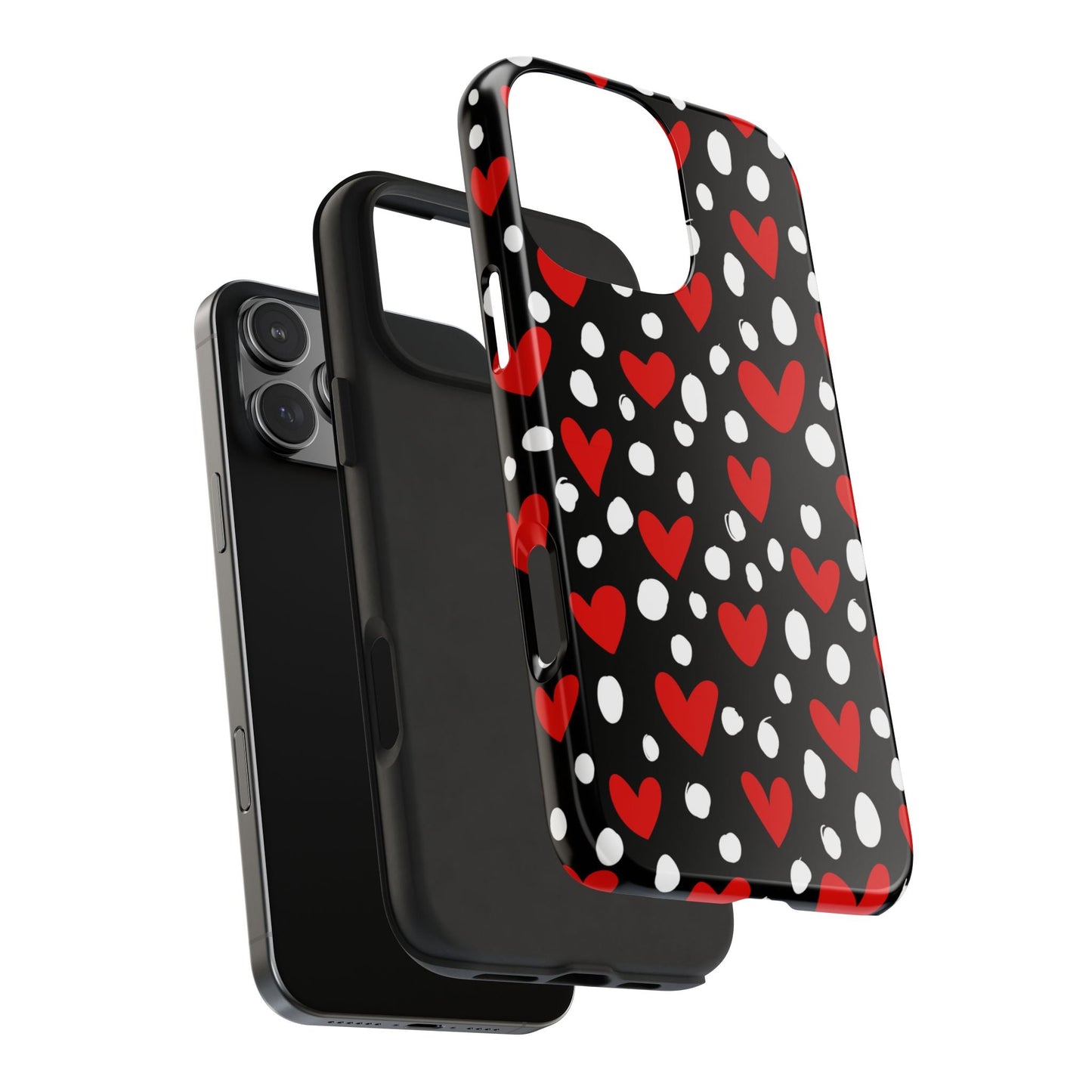 Doodle Hearts iPhone Case – Romantic and Playful Design - BOGO Cases