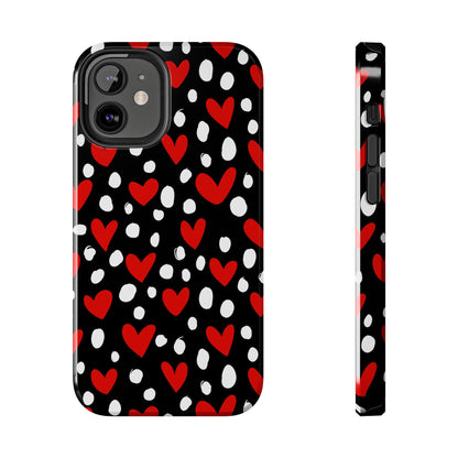 Doodle Hearts iPhone Case – Romantic and Playful Design - BOGO Cases