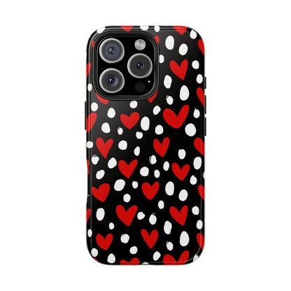 Doodle Hearts iPhone Case – Romantic and Playful Design - BOGO Cases
