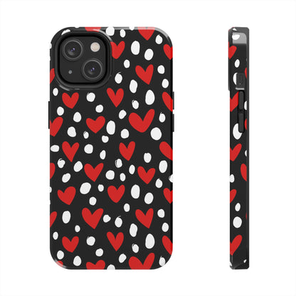 Doodle Hearts iPhone Case – Romantic and Playful Design - BOGO Cases