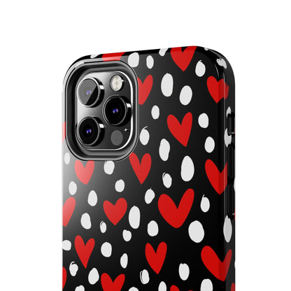Doodle Hearts iPhone Case – Romantic and Playful Design - BOGO Cases