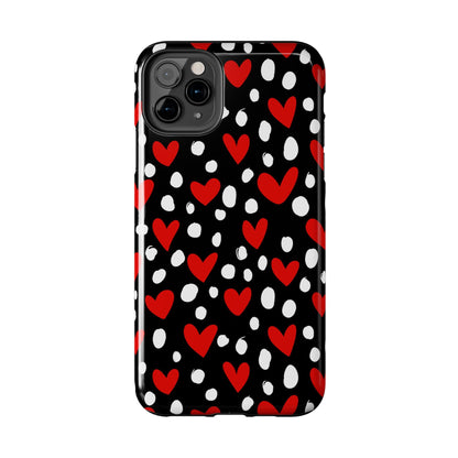 Doodle Hearts iPhone Case – Romantic and Playful Design - BOGO Cases