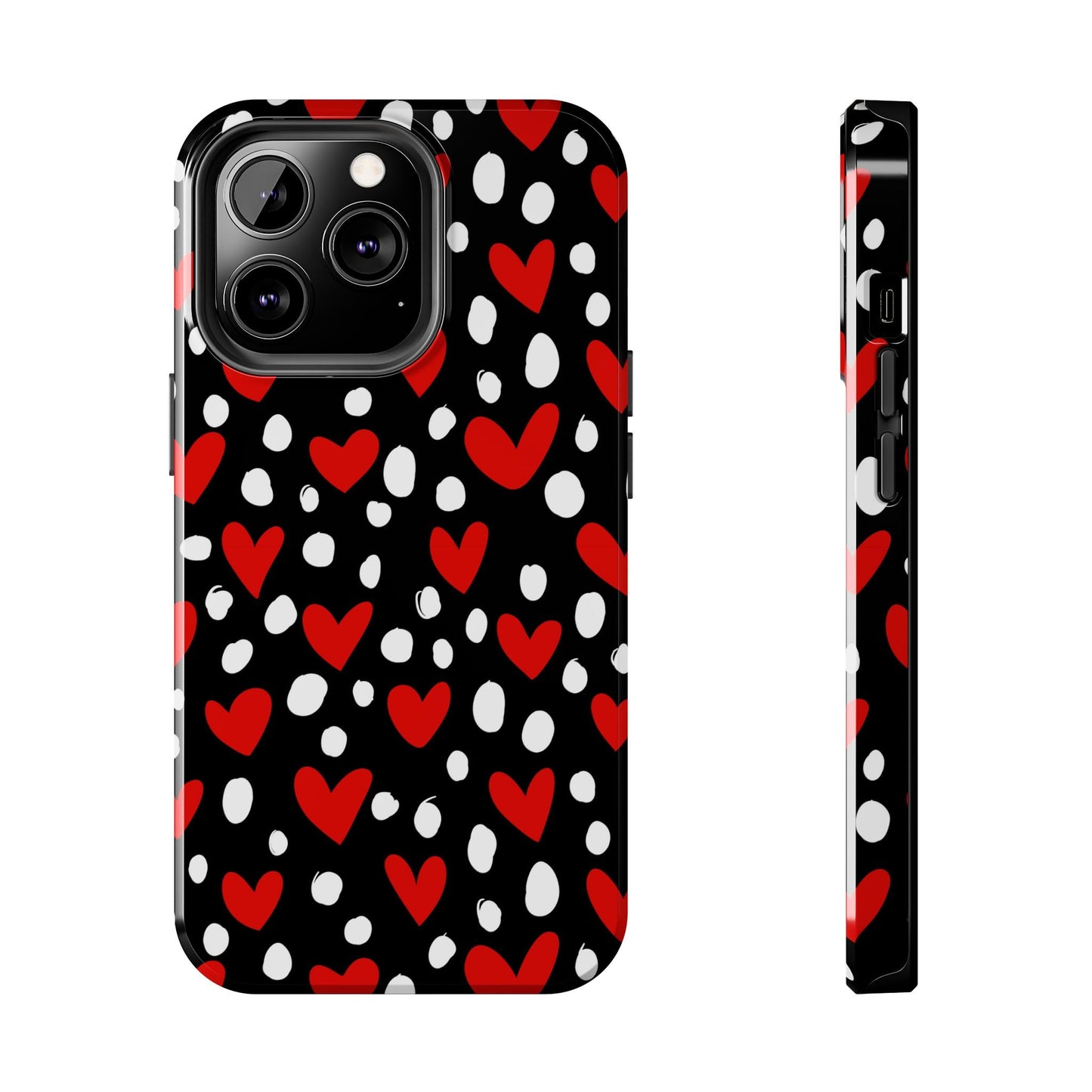 Doodle Hearts iPhone Case – Romantic and Playful Design - BOGO Cases