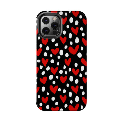 Doodle Hearts iPhone Case – Romantic and Playful Design - BOGO Cases