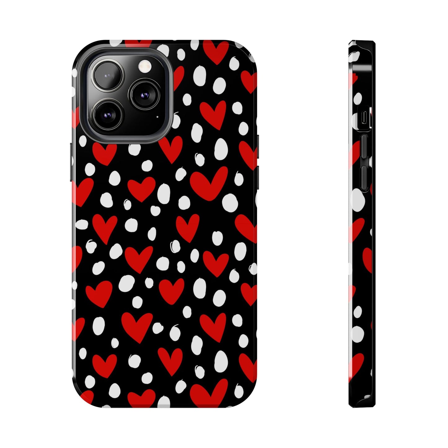 Doodle Hearts iPhone Case – Romantic and Playful Design - BOGO Cases