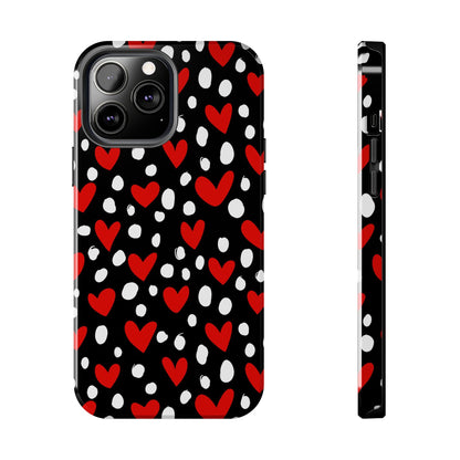 Doodle Hearts iPhone Case – Romantic and Playful Design - BOGO Cases