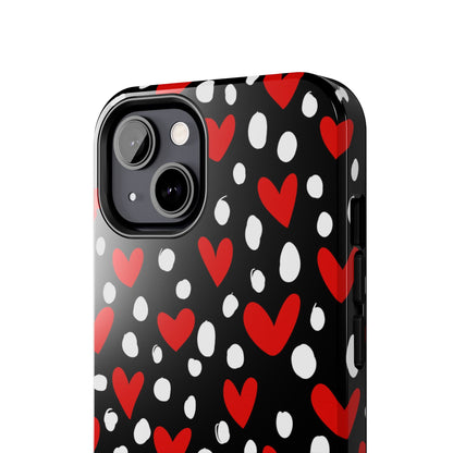 Doodle Hearts iPhone Case – Romantic and Playful Design - BOGO Cases