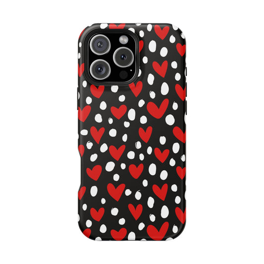 Doodle Hearts MagSafe iPhone Case – Fun and Romantic Design - BOGO Cases