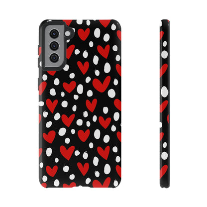 Doodle Hearts Samsung Galaxy Case – Modern Love - Inspired Design - BOGO Cases