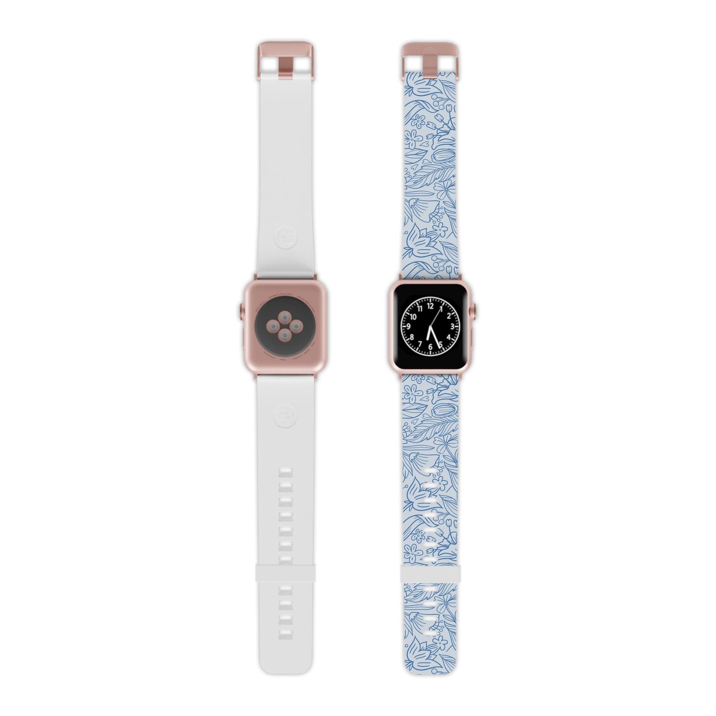  Dusty Blue Floral Line Art Apple Watch Band - BOGO Cases