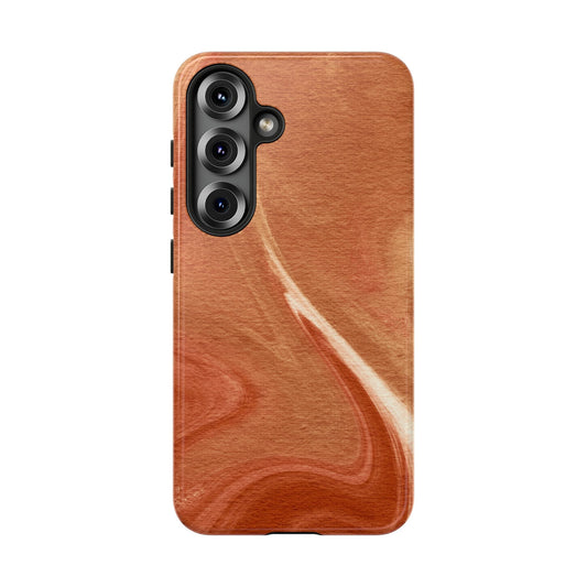 Earthy Terracotta Swirl Samsung Galaxy Case – Warm Marble Texture Design - BOGO Cases