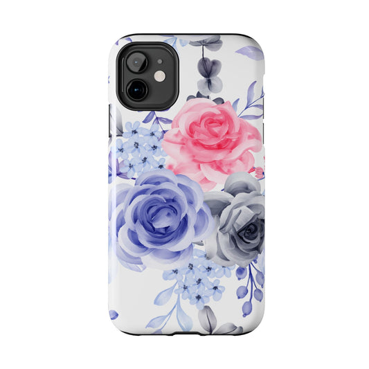 Elegant Blue Floral Watercolor Design – iPhone Case - BOGO Cases
