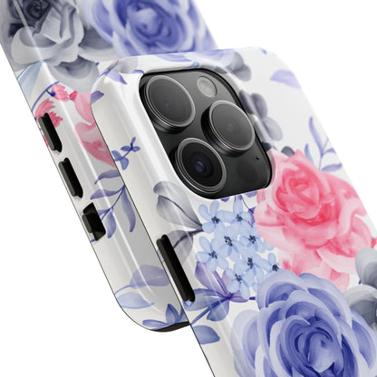 Elegant Blue Floral Watercolor Design – iPhone Case - BOGO Cases