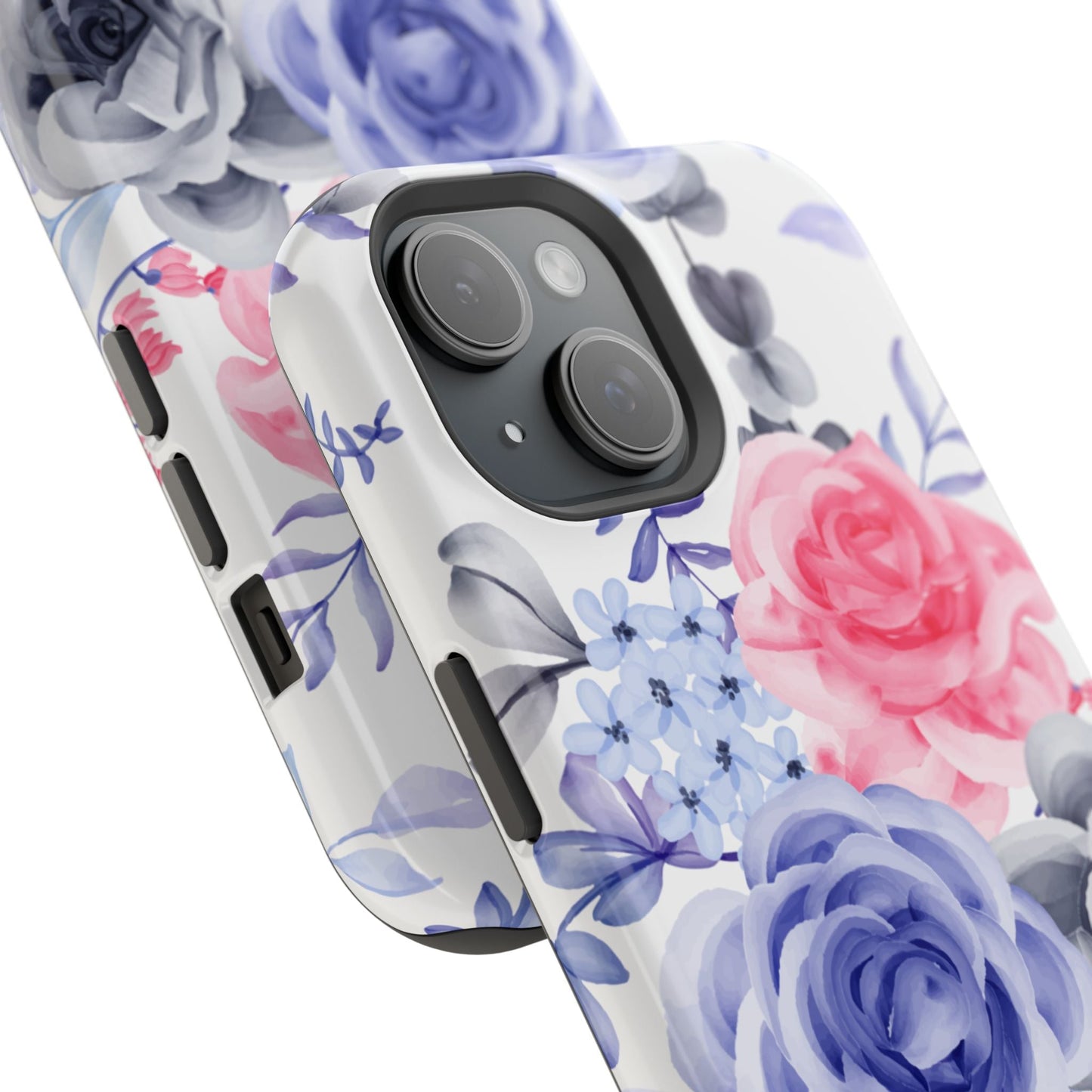 Elegant Blue Floral Watercolor Design – MagSafe iPhone Case - BOGO Cases