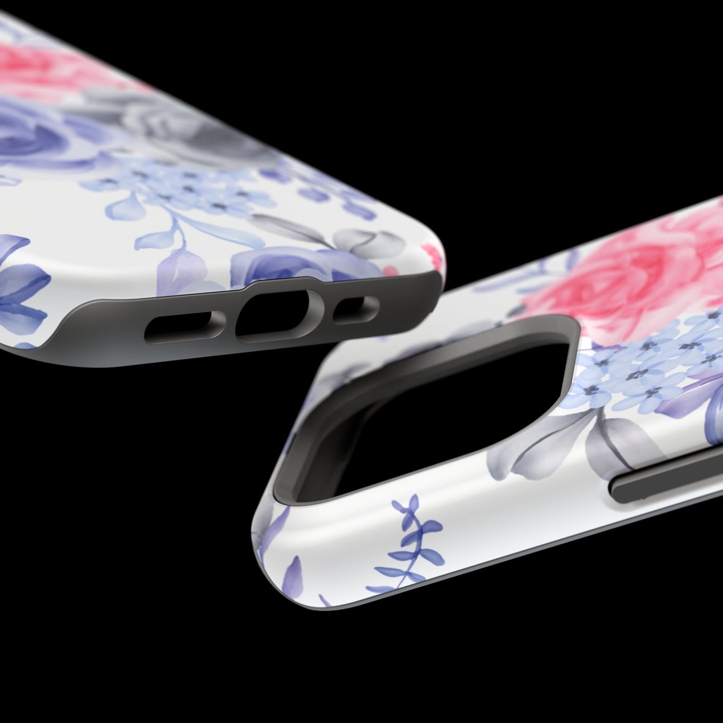 Elegant Blue Floral Watercolor Design – MagSafe iPhone Case - BOGO Cases
