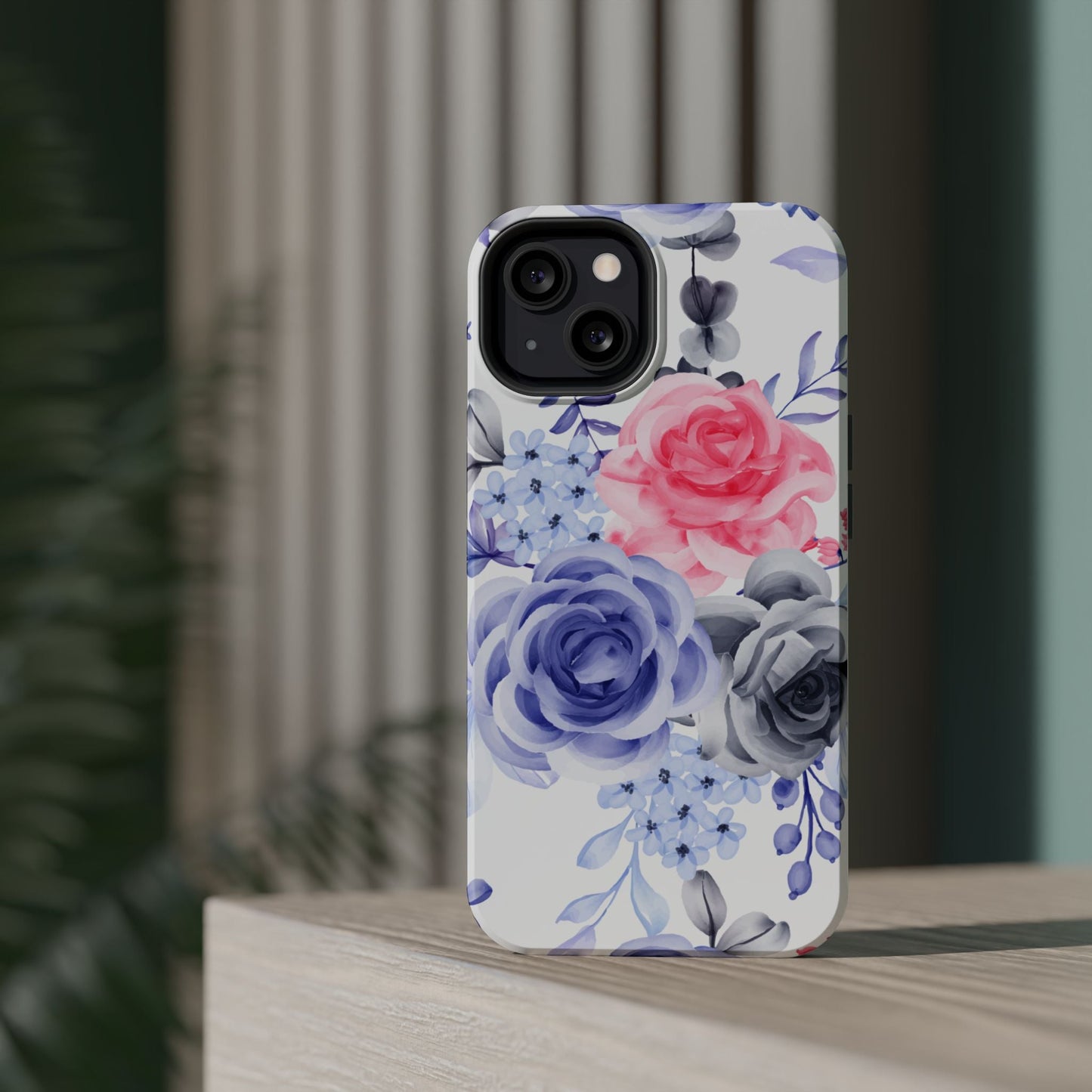 Elegant Blue Floral Watercolor Design – MagSafe iPhone Case - BOGO Cases