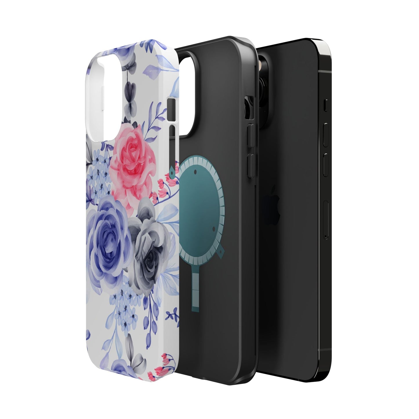 Elegant Blue Floral Watercolor Design – MagSafe iPhone Case - BOGO Cases