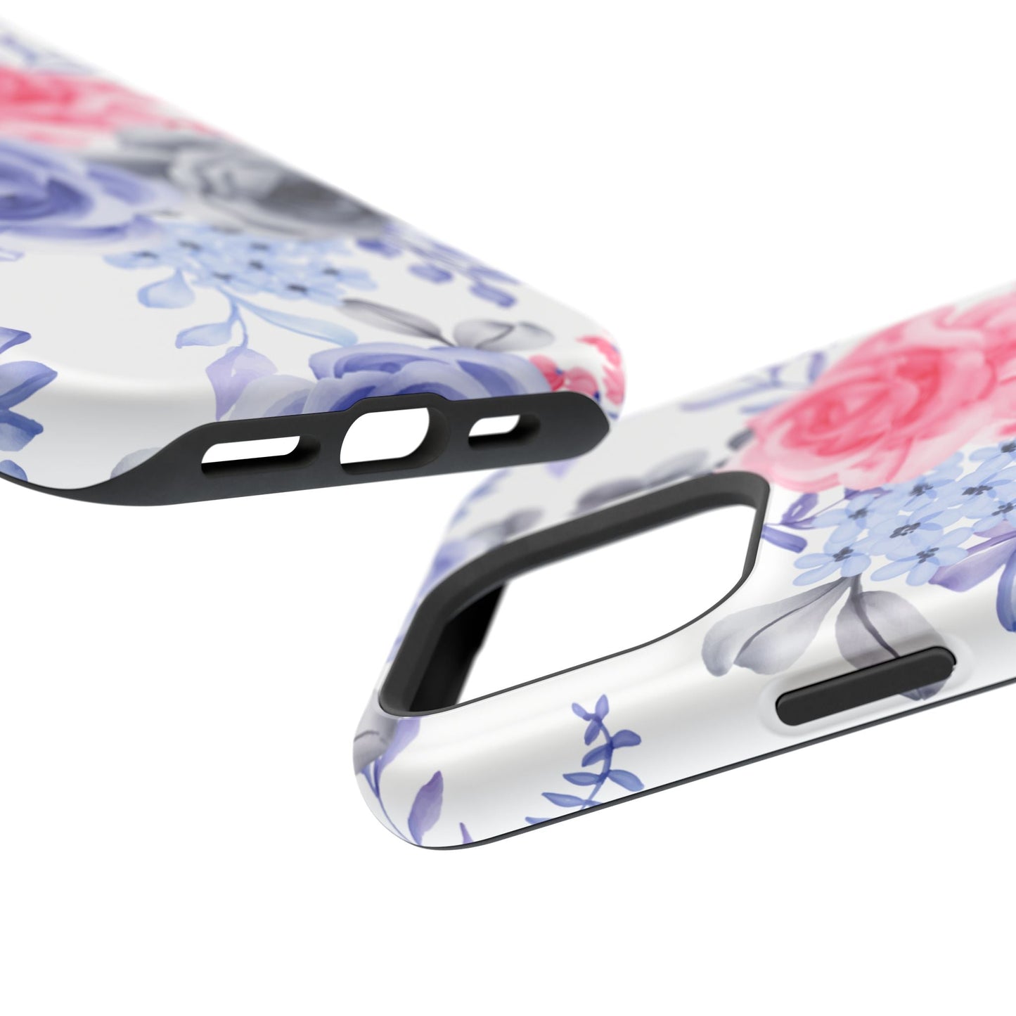 Elegant Blue Floral Watercolor Design – MagSafe iPhone Case - BOGO Cases