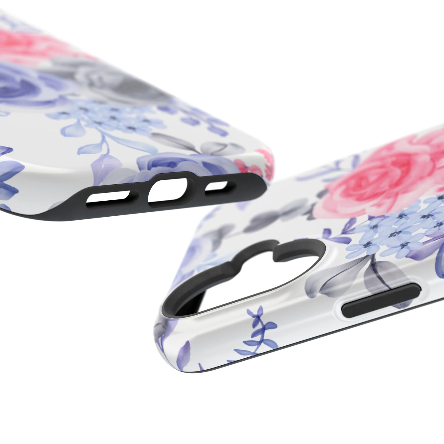 Elegant Blue Floral Watercolor Design – MagSafe iPhone Case - BOGO Cases