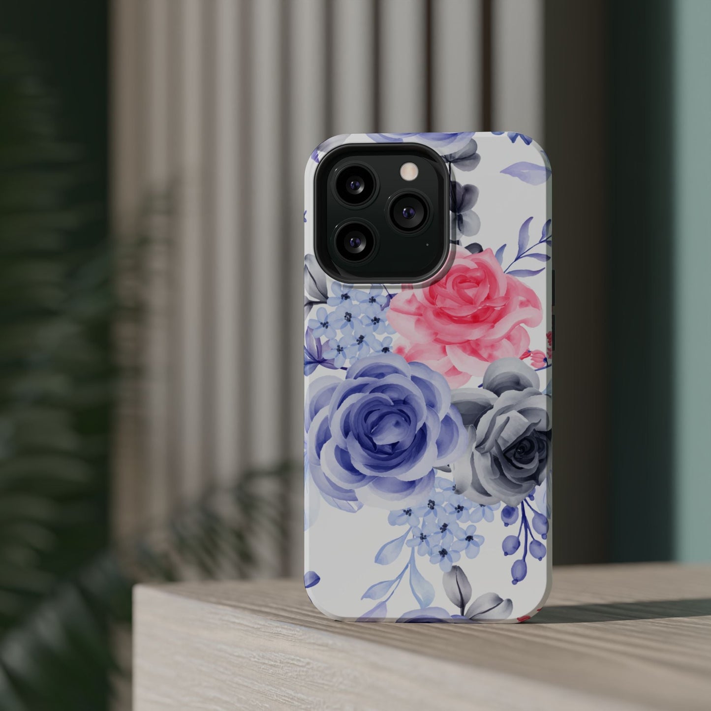 Elegant Blue Floral Watercolor Design – MagSafe iPhone Case - BOGO Cases