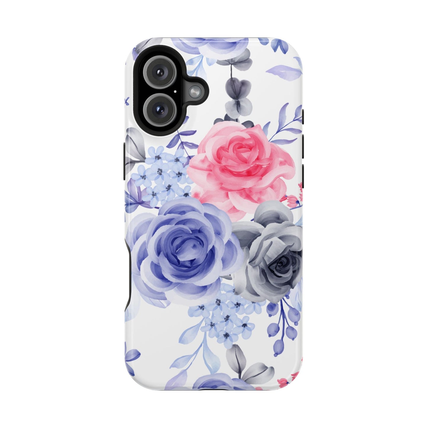 Elegant Blue Floral Watercolor Design – MagSafe iPhone Case - BOGO Cases