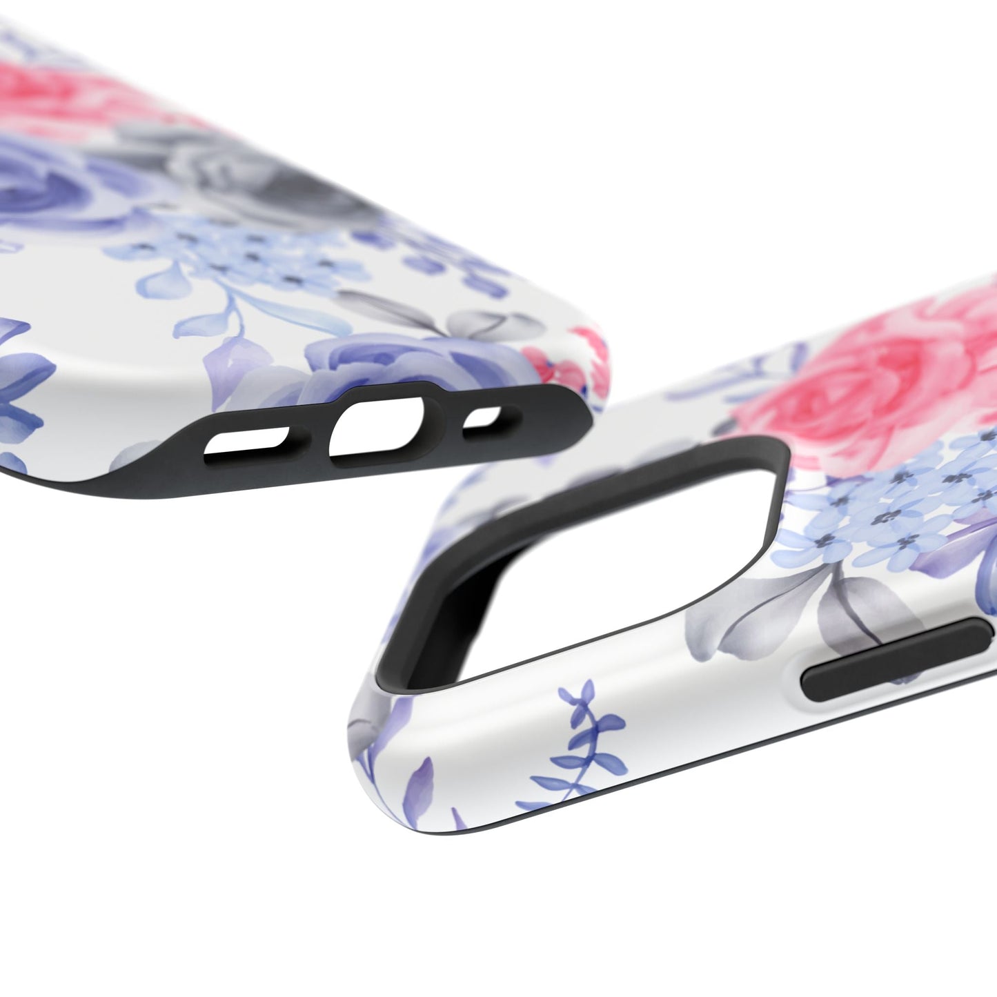 Elegant Blue Floral Watercolor Design – MagSafe iPhone Case - BOGO Cases
