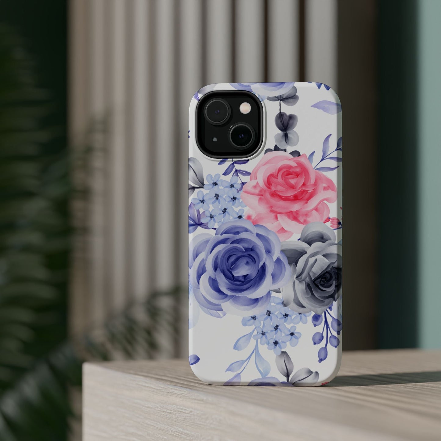 Elegant Blue Floral Watercolor Design – MagSafe iPhone Case - BOGO Cases