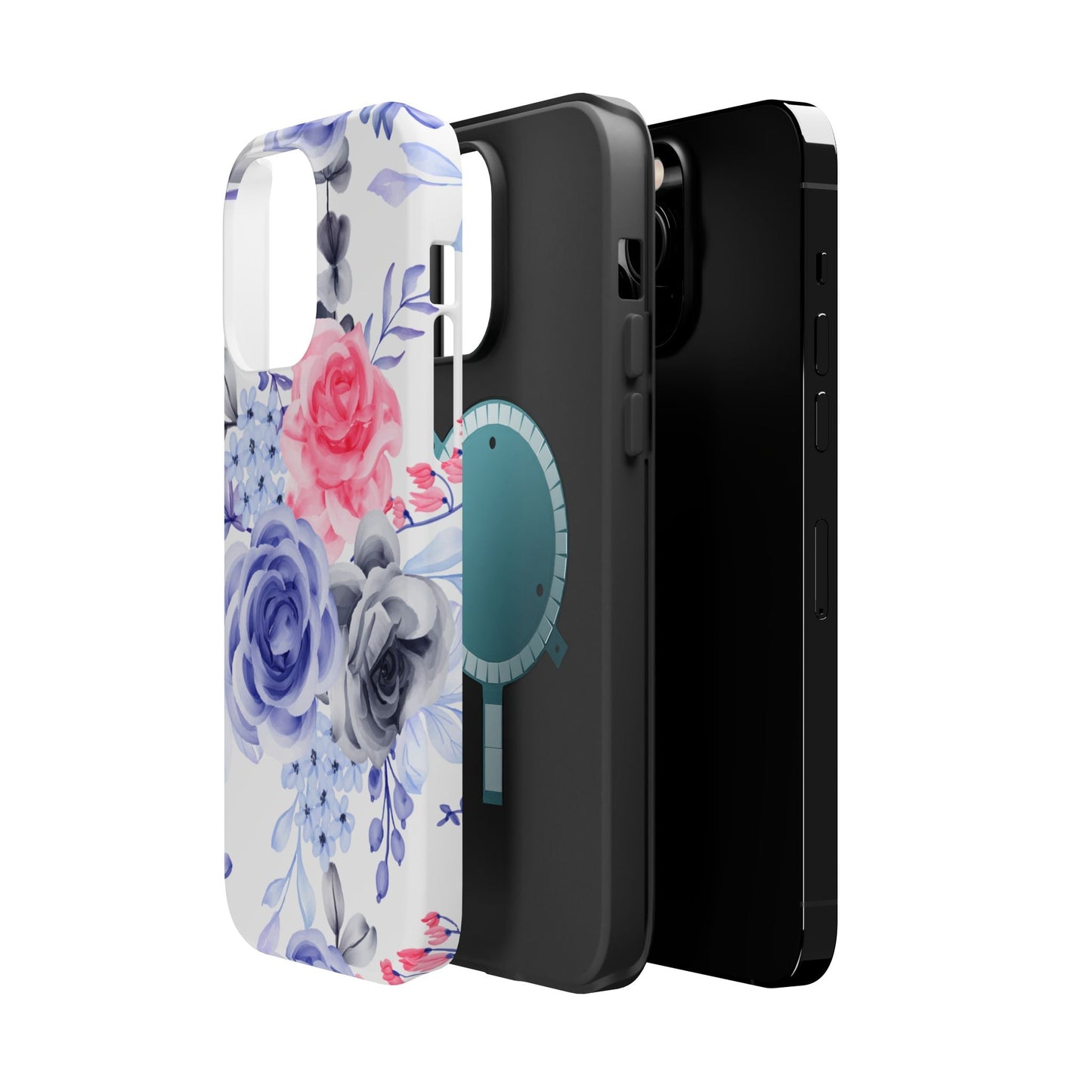 Elegant Blue Floral Watercolor Design – MagSafe iPhone Case - BOGO Cases