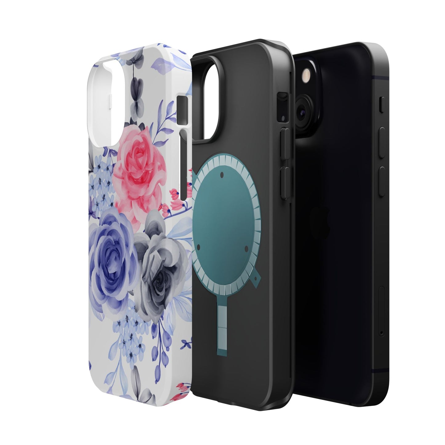 Elegant Blue Floral Watercolor Design – MagSafe iPhone Case - BOGO Cases
