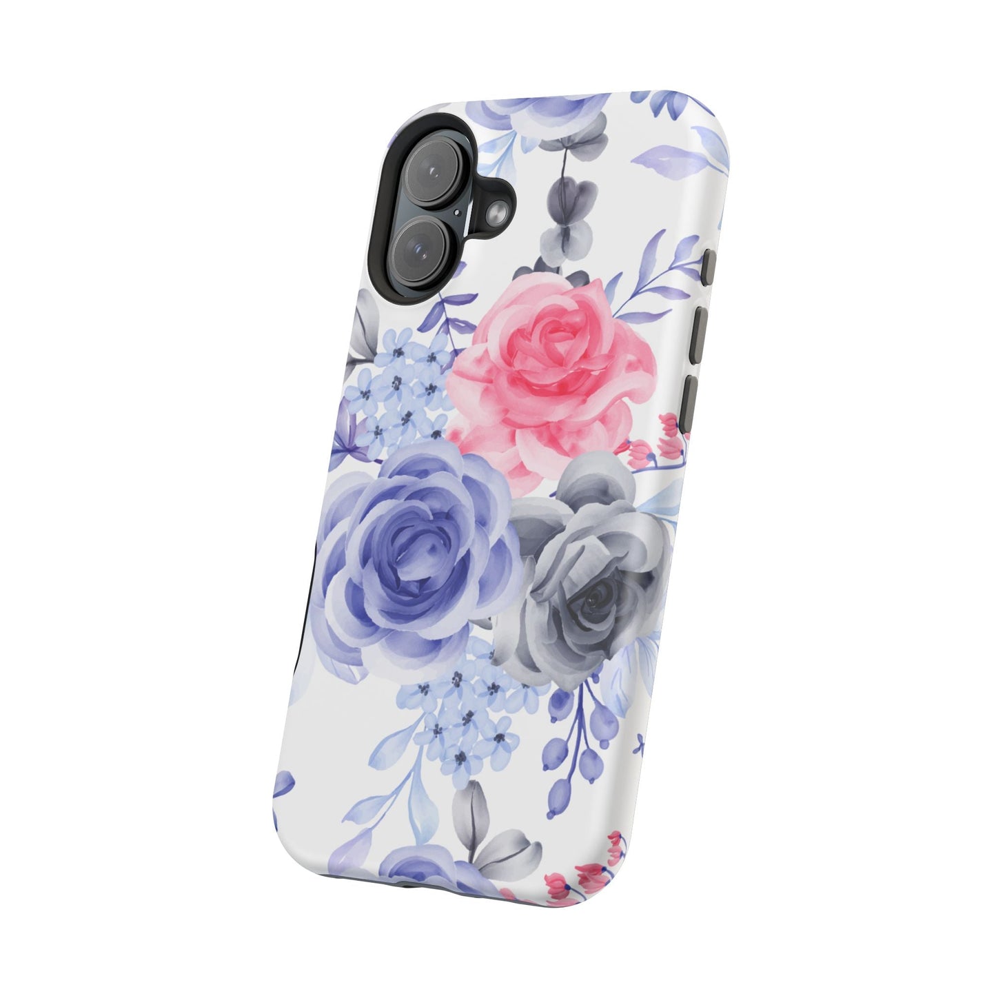 Elegant Blue Floral Watercolor Design – MagSafe iPhone Case - BOGO Cases