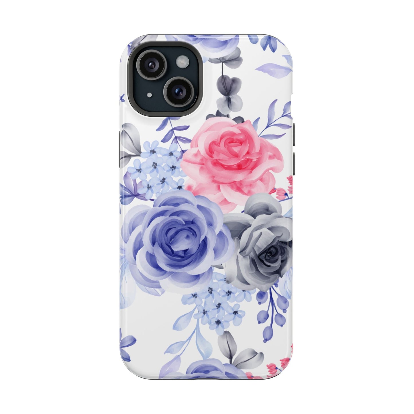 Elegant Blue Floral Watercolor Design – MagSafe iPhone Case - BOGO Cases