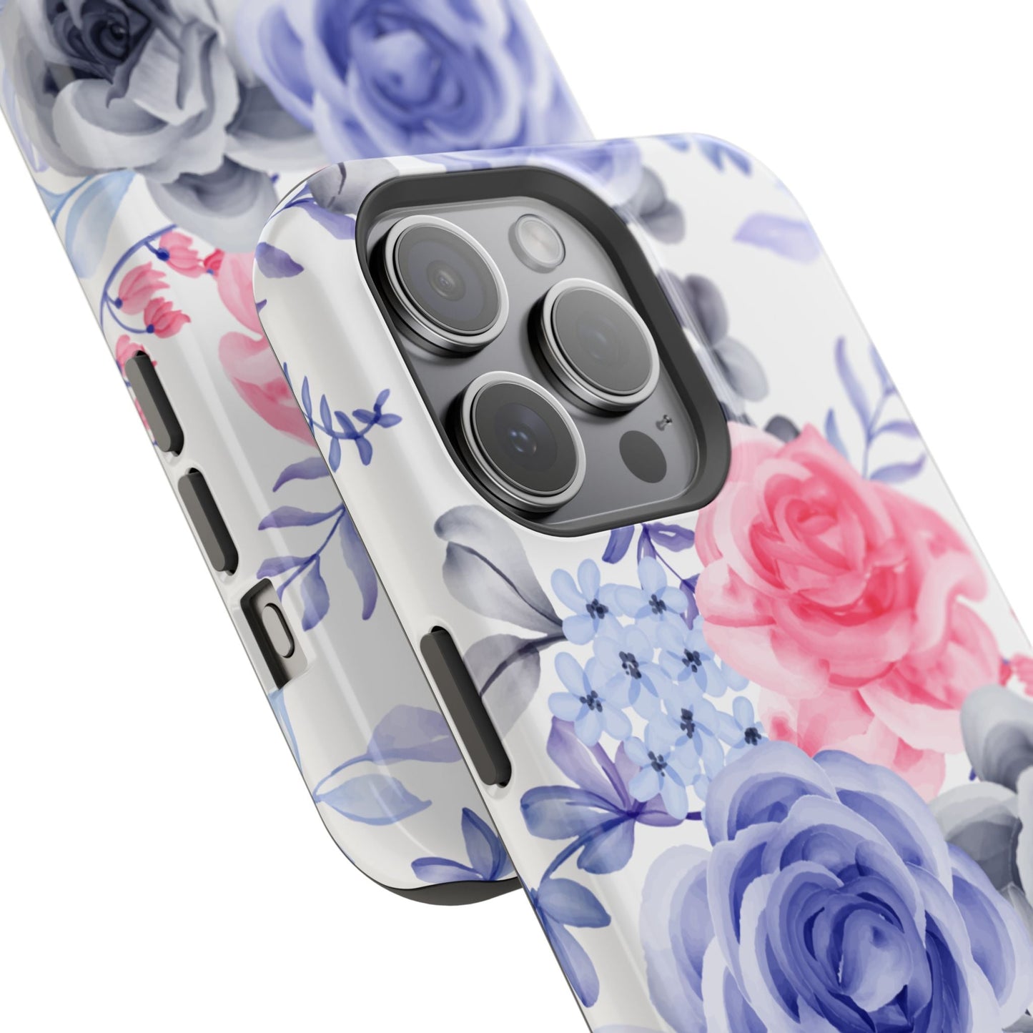 Elegant Blue Floral Watercolor Design – MagSafe iPhone Case - BOGO Cases