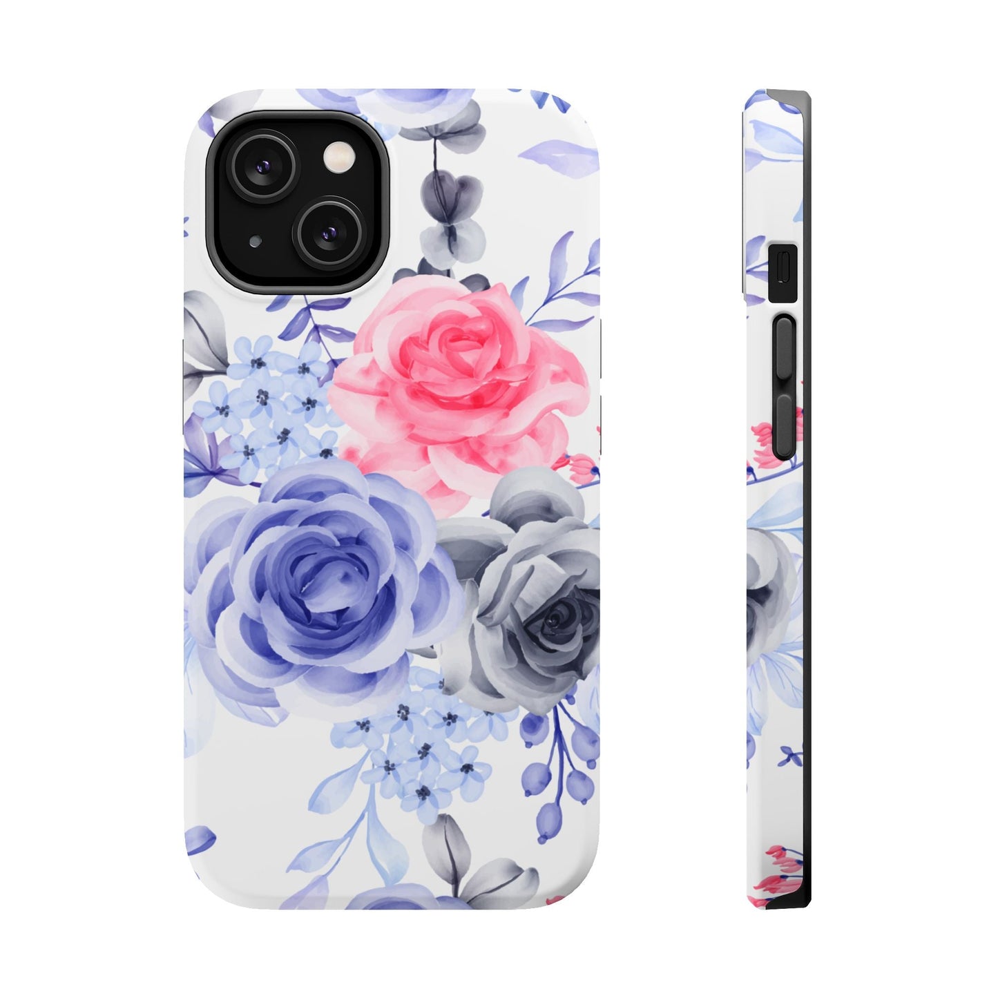 Elegant Blue Floral Watercolor Design – MagSafe iPhone Case - BOGO Cases