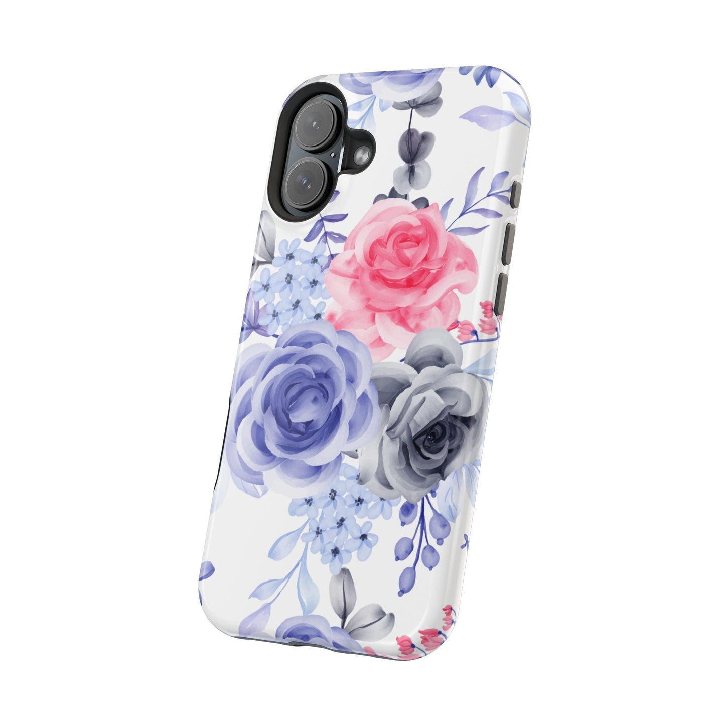 Elegant Blue Floral Watercolor Design – MagSafe iPhone Case - BOGO Cases