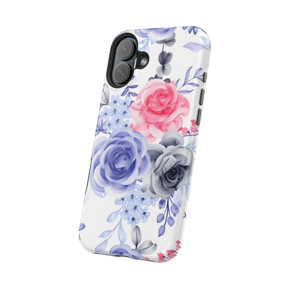 Elegant Blue Floral Watercolor Design – MagSafe iPhone Case - BOGO Cases