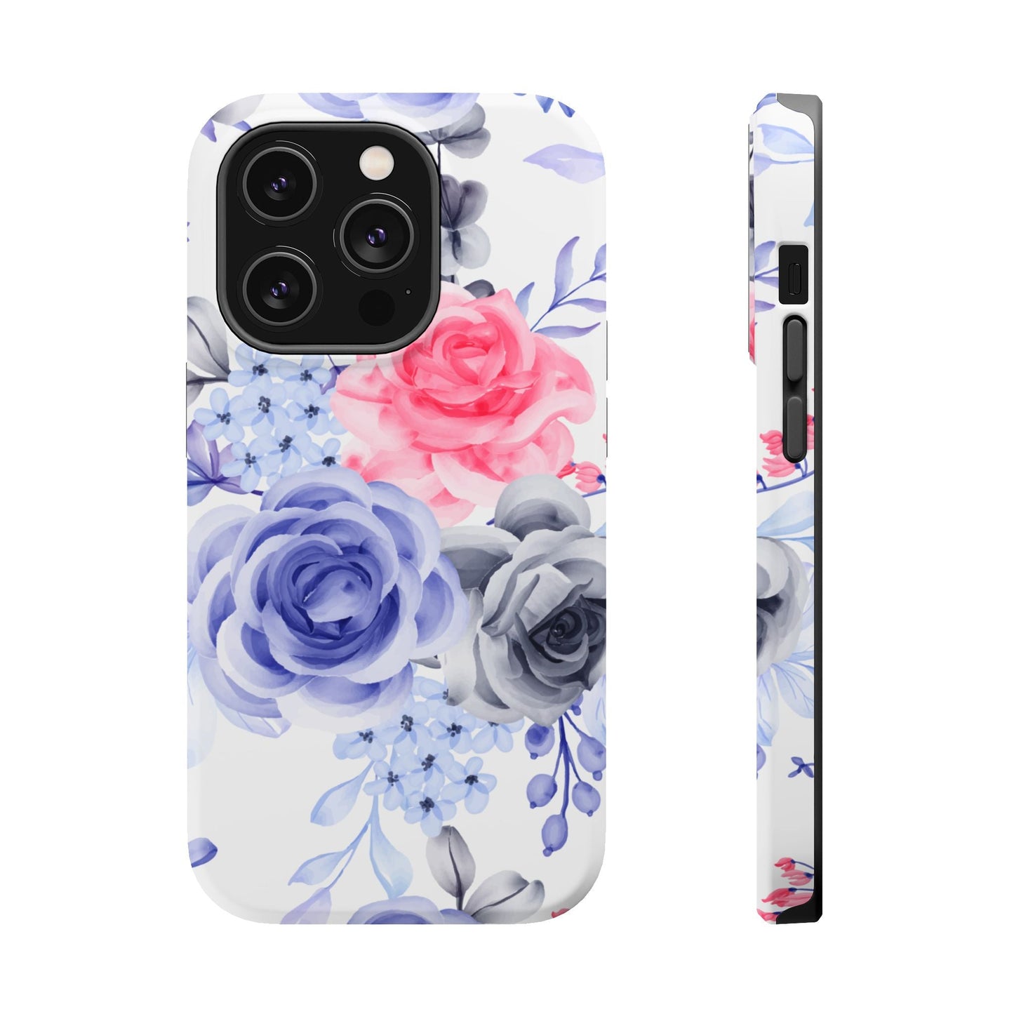 Elegant Blue Floral Watercolor Design – MagSafe iPhone Case - BOGO Cases