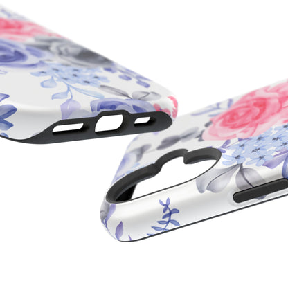 Elegant Blue Floral Watercolor Design – MagSafe iPhone Case - BOGO Cases