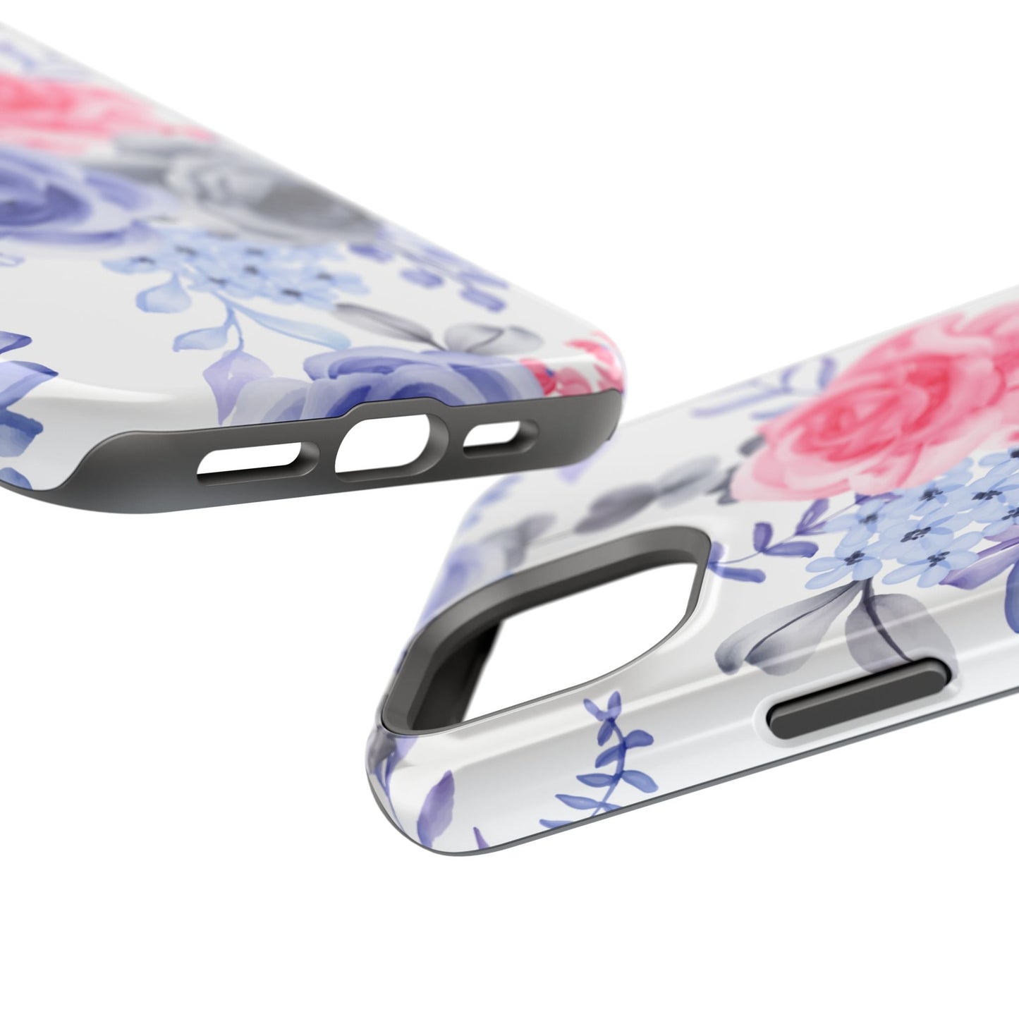 Elegant Blue Floral Watercolor Design – MagSafe iPhone Case - BOGO Cases