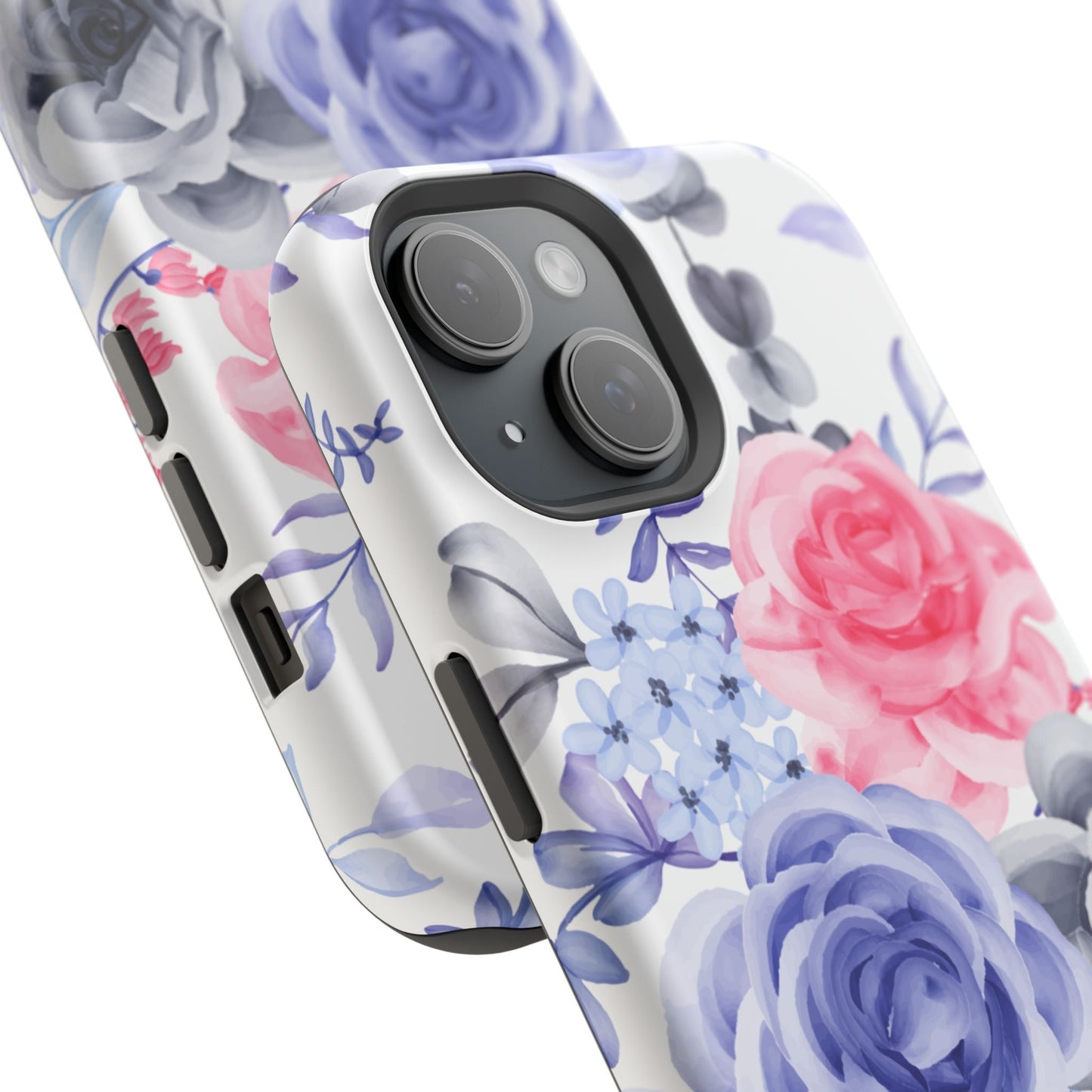 Elegant Blue Floral Watercolor Design – MagSafe iPhone Case - BOGO Cases