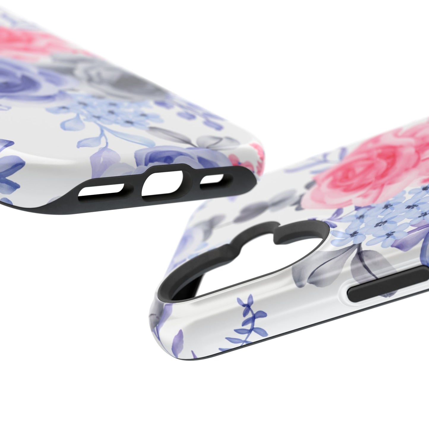 Elegant Blue Floral Watercolor Design – MagSafe iPhone Case - BOGO Cases