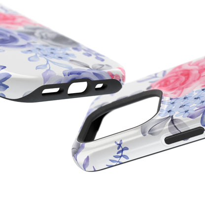 Elegant Blue Floral Watercolor Design – MagSafe iPhone Case - BOGO Cases