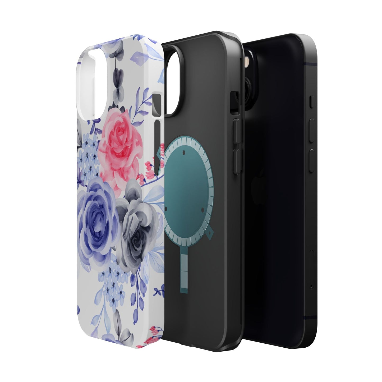 Elegant Blue Floral Watercolor Design – MagSafe iPhone Case - BOGO Cases