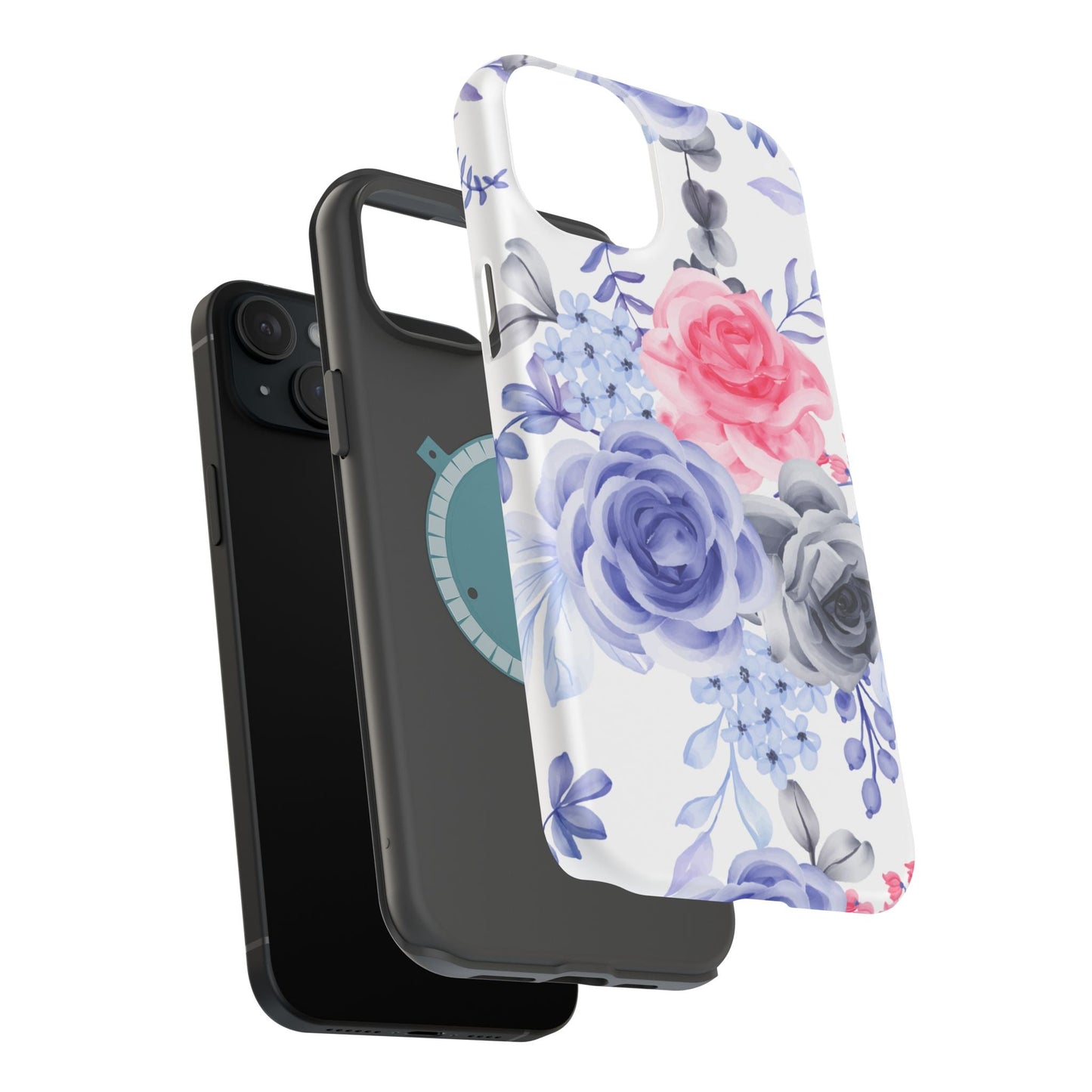 Elegant Blue Floral Watercolor Design – MagSafe iPhone Case - BOGO Cases