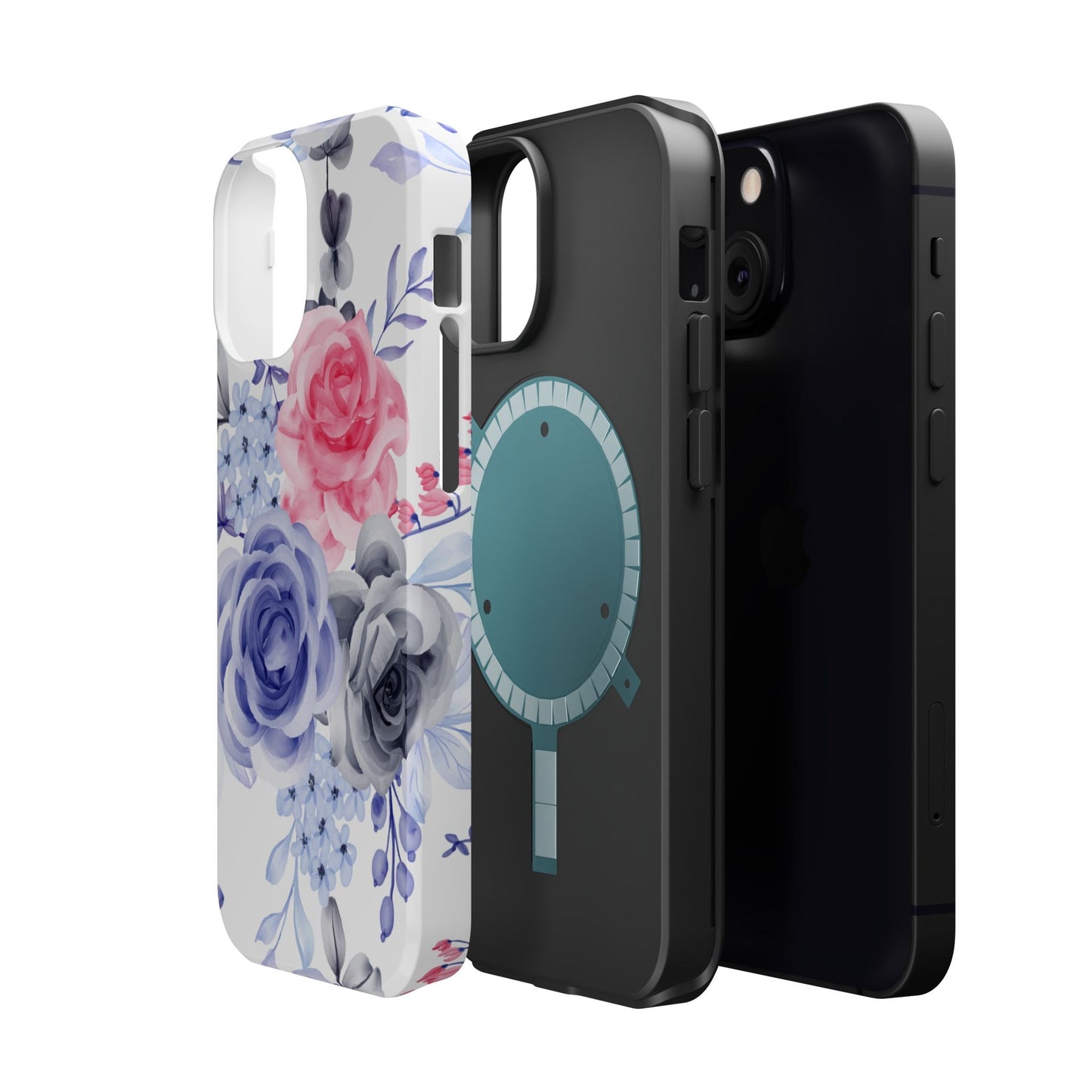 Elegant Blue Floral Watercolor Design – MagSafe iPhone Case - BOGO Cases