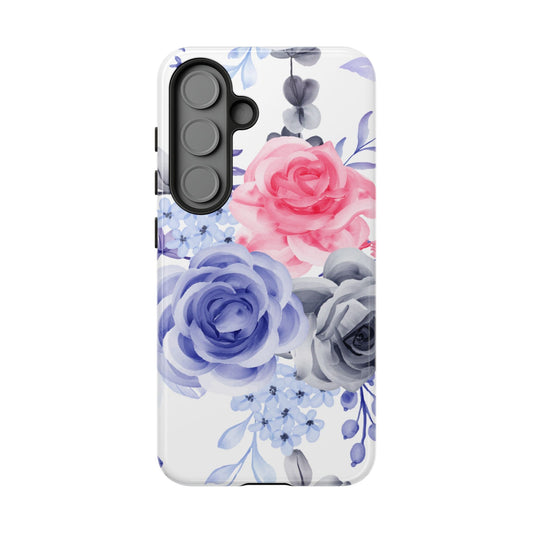 Elegant Blue Floral Watercolor Design – Samsung Galaxy Case - BOGO Cases