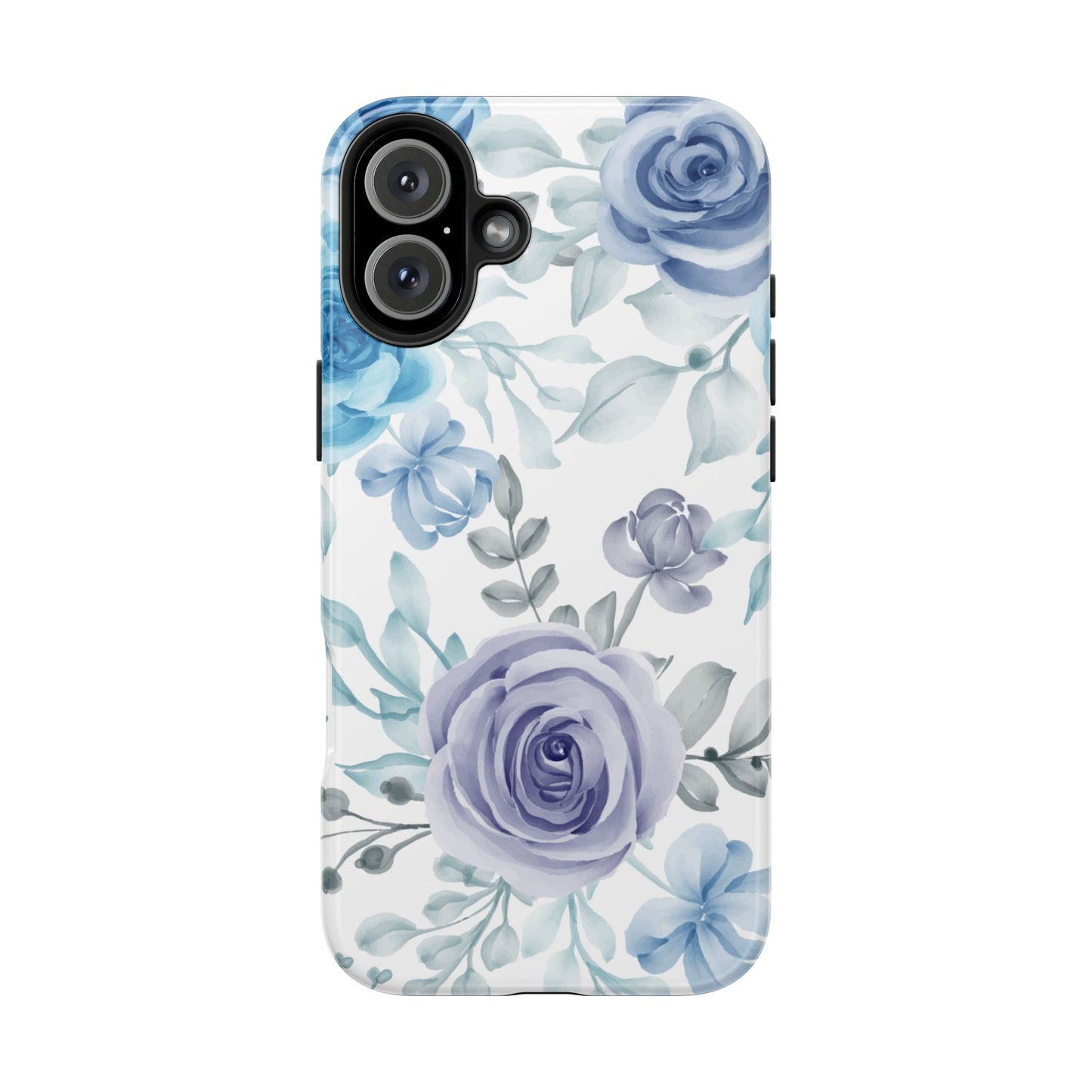 Elegant Blue & Violet Roses iPhone Case – Luxurious Floral Design for Chic Device Protection - BOGO Cases